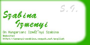 szabina izmenyi business card